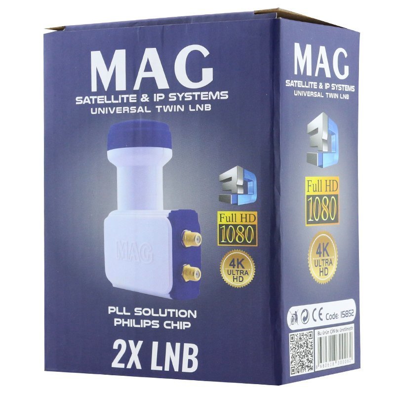 MAG ÇİFTLİ TWİN LNB ALTIN UÇLU PHILIPS CHİP 0.1DB (5271)