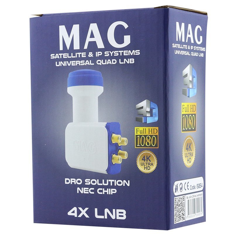 MAG DÖRTLÜ QUAD LNB ALTIN UÇLU NEC CHİP 0.1DB (5271)