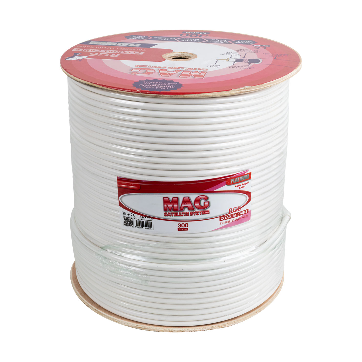 MAG PLATINUM RG6/U4 TRISHIELD 64 TEL ANTEN KABLOSU (300 METRE) (5271) MAG PLATINUM RG6/U4 TRISHIELD 64 TEL ANTEN KABLOSU (300 METRE) (5271)