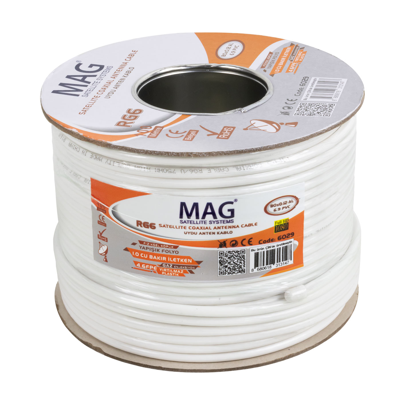 MAG RG6/U4 SAT1 BAKIR ANTEN KABLOSU (100 METRE) (5271)