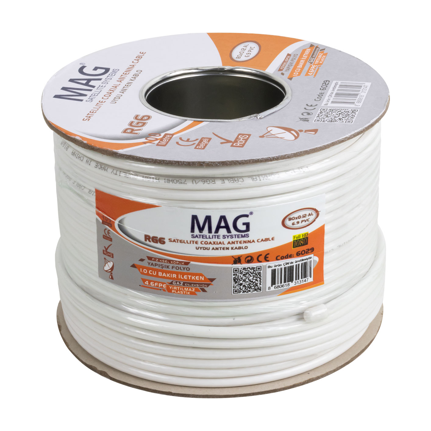 MAG RG6/U4 SAT1 BAKIR ANTEN KABLOSU (100 METRE) (5271)