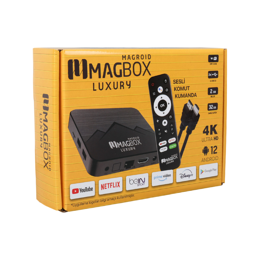 MAGBOX MAGROID LUXURY 32 GB HDD 2 GB RAM BLUETOOTH 5G SES KOMUT KUMANDALI ANDROID TV BOX (5271) MAGBOX MAGROID LUXURY 32 GB HDD 2 GB RAM BLUETOOTH 5G SES KOMUT KUMANDALI ANDROID TV BOX (5271)