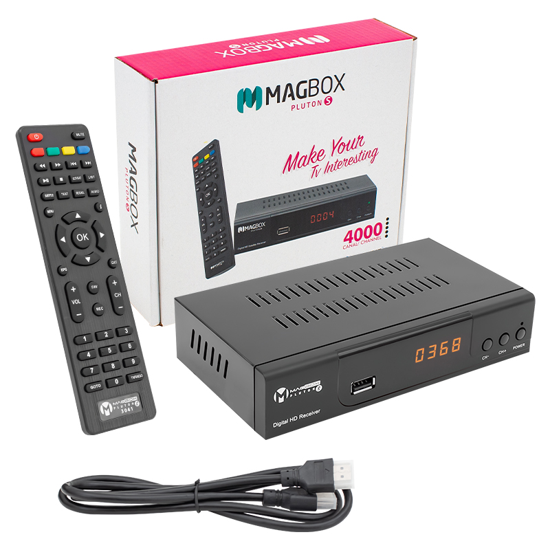MAGBOX PLUTON S YENİ MODEL KASALI FULL HD UYDU ALICISI TKGSLİ (SCART+HD) HDMI KABLO DAHİL (5271)