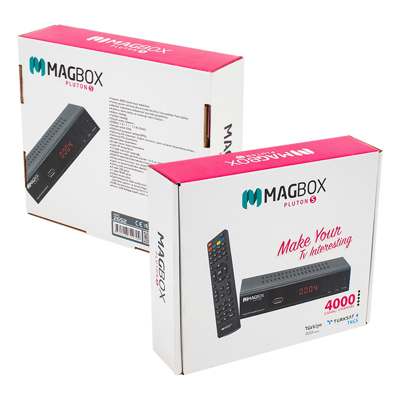 MAGBOX PLUTON S YENİ MODEL KASALI FULL HD UYDU ALICISI TKGSLİ (SCART+HD) HDMI KABLO DAHİL (5271)