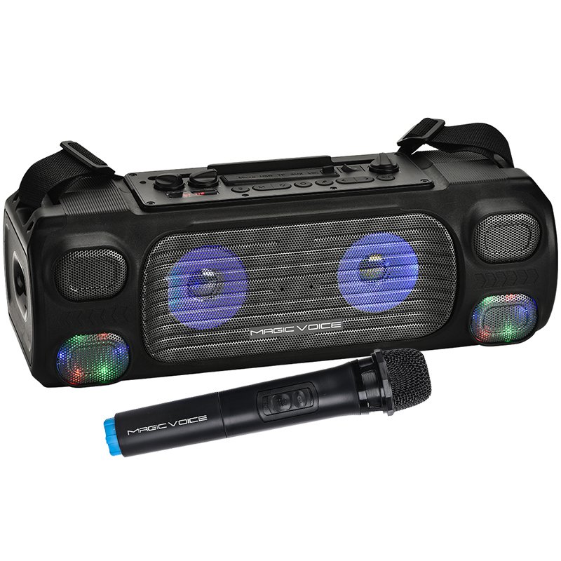 MAGICVOICE MV-7001 VHF EL MİK USB/SD/BT/UK 40 WATT IŞIKLI TAŞINABİLİR ŞARJLI  SEYYAR ANFİ (5271)