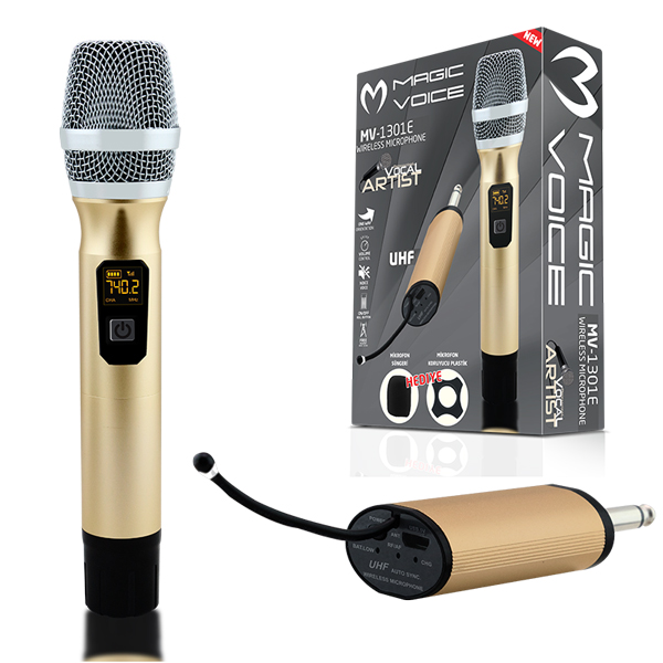 MAGICVOICE MV-1301E UHF EKRANLI 1 EL KABLOSUZ TELSİZ MİKROFON (5271)