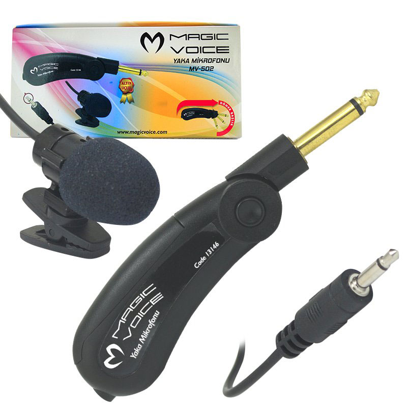 MAGICVOICE MV-502 GOLD KABLOLU YAKA MİKROFONU * TUNMIC MM-502 (5271)