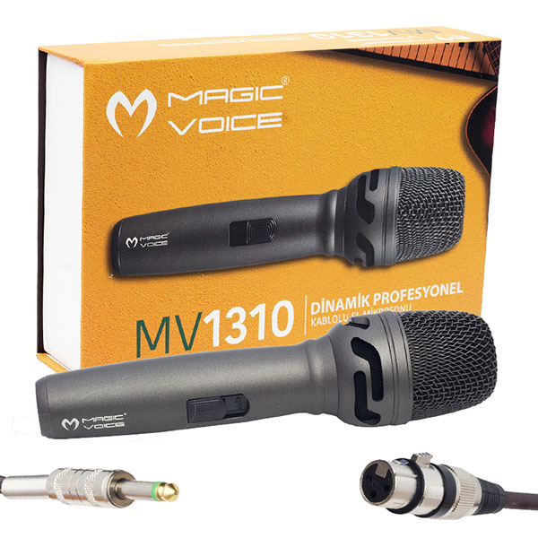 MAGICVOICE MV-1310 DİNAMİK PROFESSIONAL KABLOLU EL MİKROFONU (5 METRE KABLOLU) (5271)