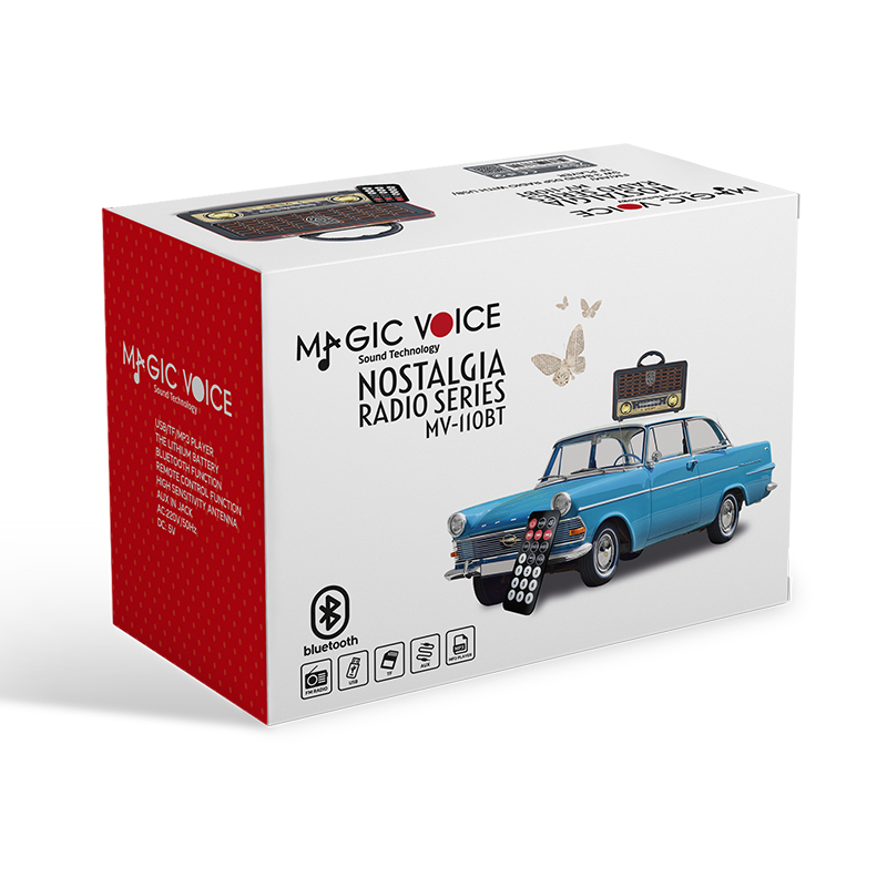 MAGICVOICE MV-110BT USB/SD/FM/BLUETOOTH DESTEKLİ NOSTALJİK RADYO (5271)
