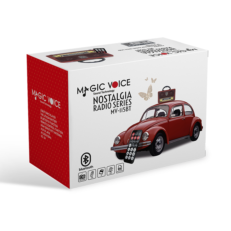 MAGICVOICE MV-115BT USB/SD/FM/BLUETOOTH DESTEKLİ NOSTALJİK RADYO (5271)