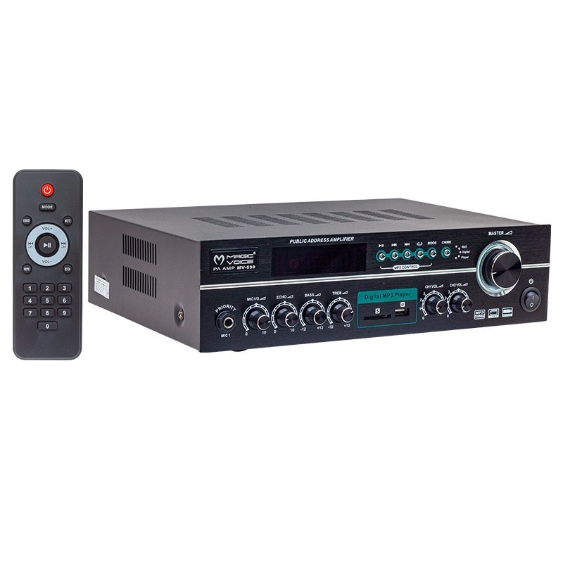 MAGICVOICE MV-530 120 WATT USB/SD/UK BLUETOOH 3 MİK GİRİŞLİ 2 BÖLGELİ HAT TRAFOLU ANFİ (5271)