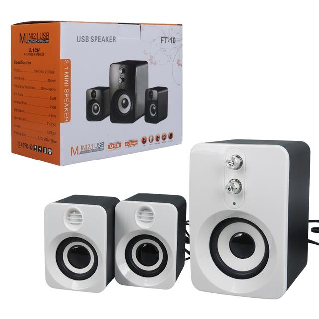 MAGICVOICE FT-10 2 + 1 USB MİNİ HOPARLÖR ( 3W+3W+3W*4 OHM ) (5271)