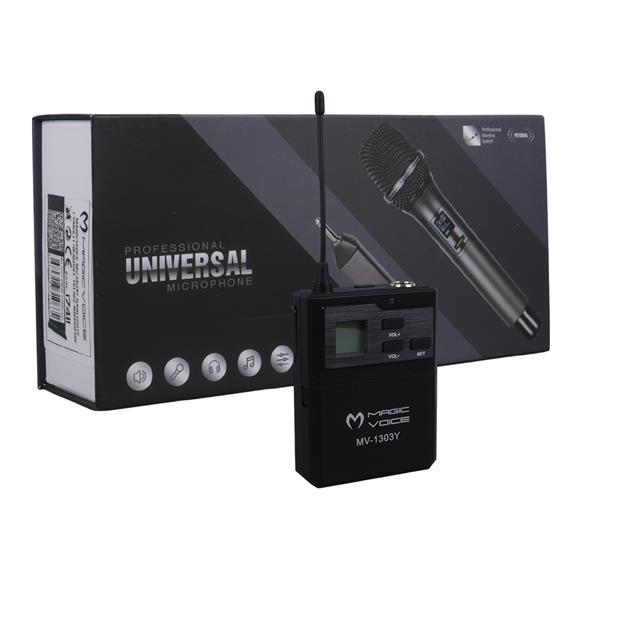 MAGICVOICE MV-1303Y UHF 1 YAKA + 1 HEADSET KABLOSUZ TELSİZ MİKROFON (5271)