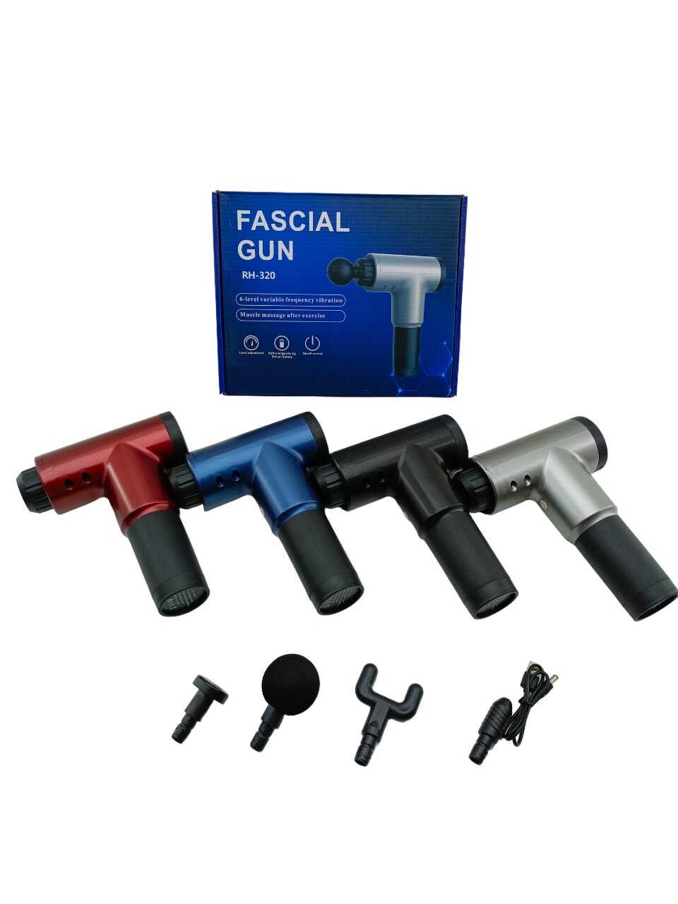 MASAJ TABANCASI ALETİ  4PCS BAŞLIK   6 KADEME HIZ SEVİYESİ   USB ŞARJLI (5271)