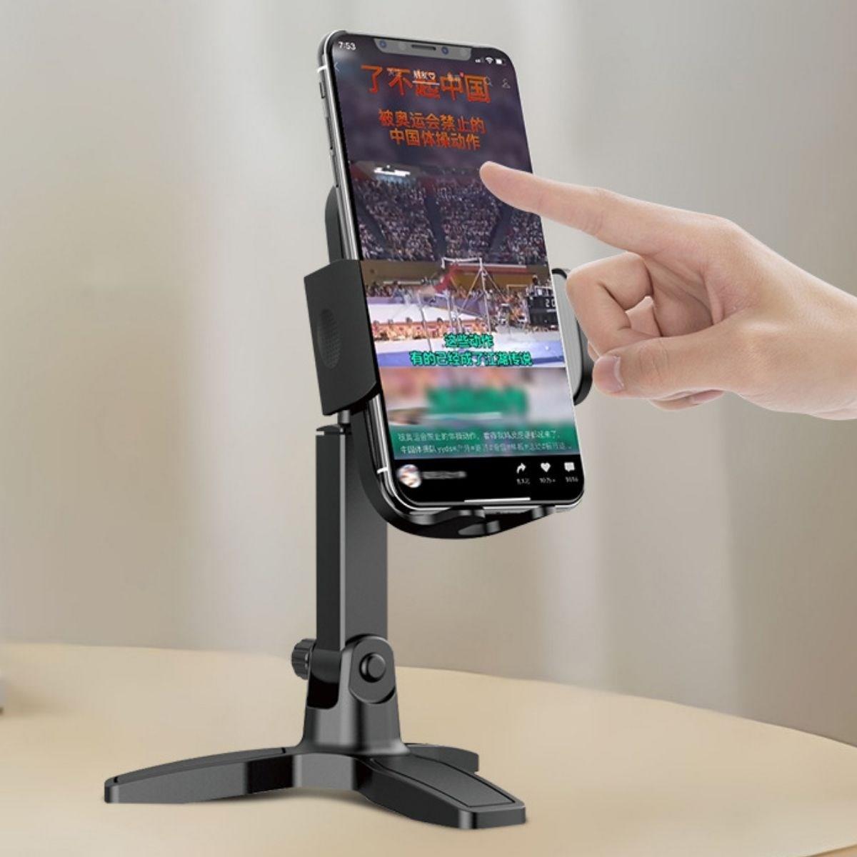 Masaüstü Telefon Standı 360 Derece Dönebilen Başlıklı Ayaklı Telefon Tripodu (5271)