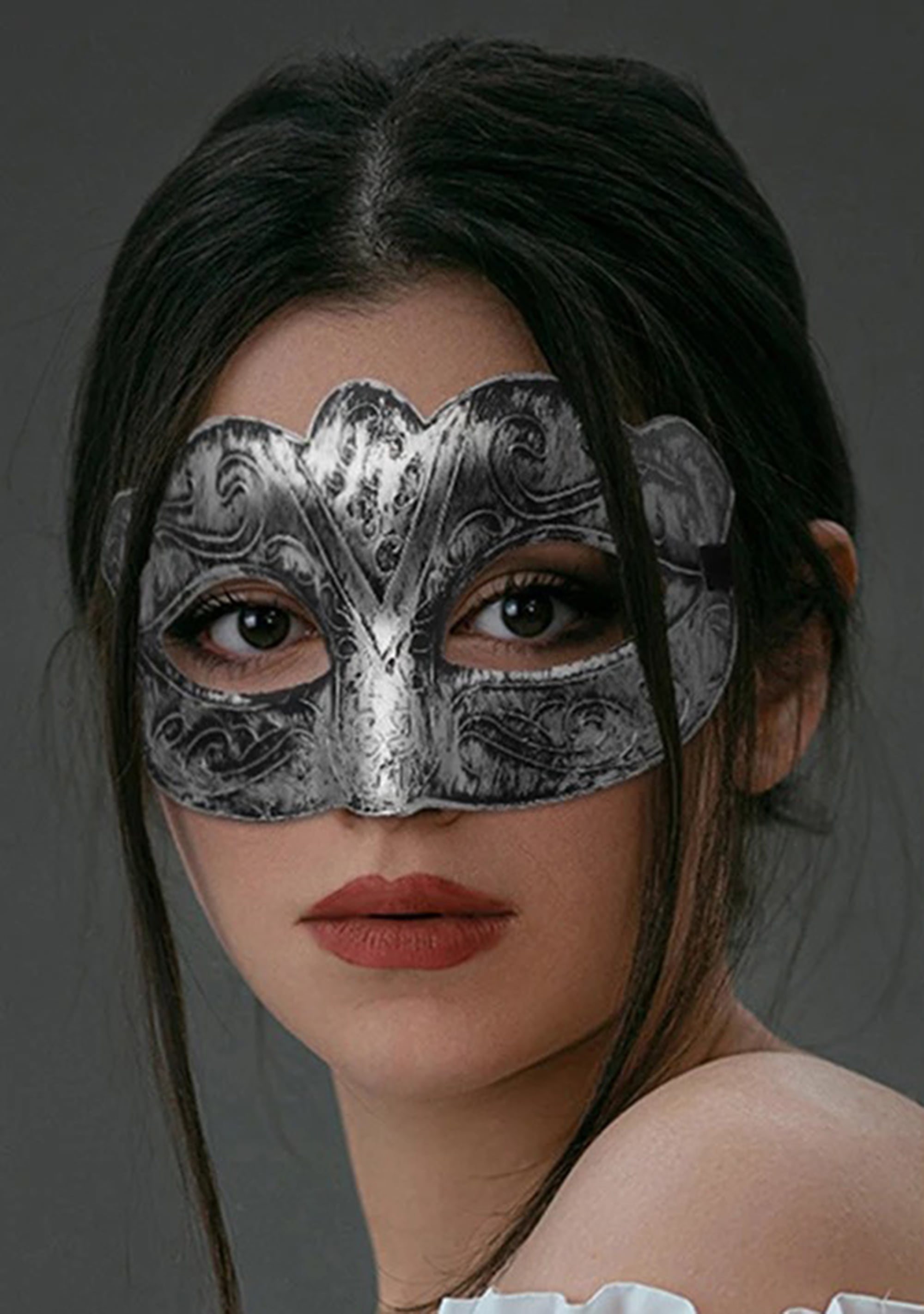 Maskeli Balo Antik Gri Gümüş Eskitilmiş Maske Balo Venedik (5271) Maskeli Balo Antik Gri Gümüş Eskitilmiş Maske Balo Venedik (5271)