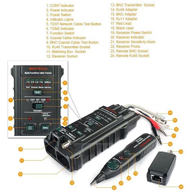 MASTECH MS-6813T PROFESYONEL KABLO BULUCU-TEST ALETİ (5271) MASTECH MS-6813T PROFESYONEL KABLO BULUCU-TEST ALETİ (5271)