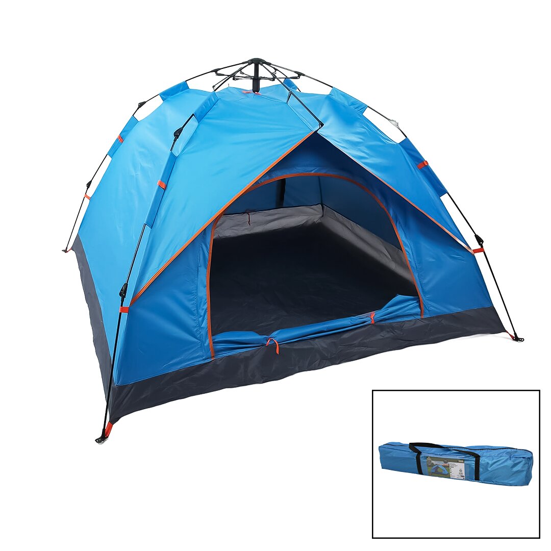 MAVİ - ÇİFT ASTARLI OTOMATİK KAMP ÇADIR 200X200X135CM AC-6635 (5271)