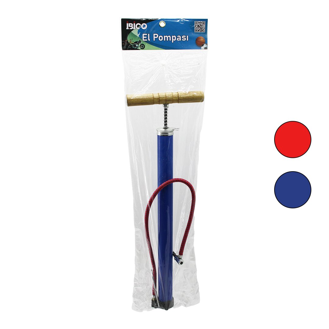 METAL GÖVDE   AHŞAP KOL   İRAN  EL POMPASI  55CM   TOP - BİSİKLET - MOTOR  AYAKLIK APARATLI (5271)