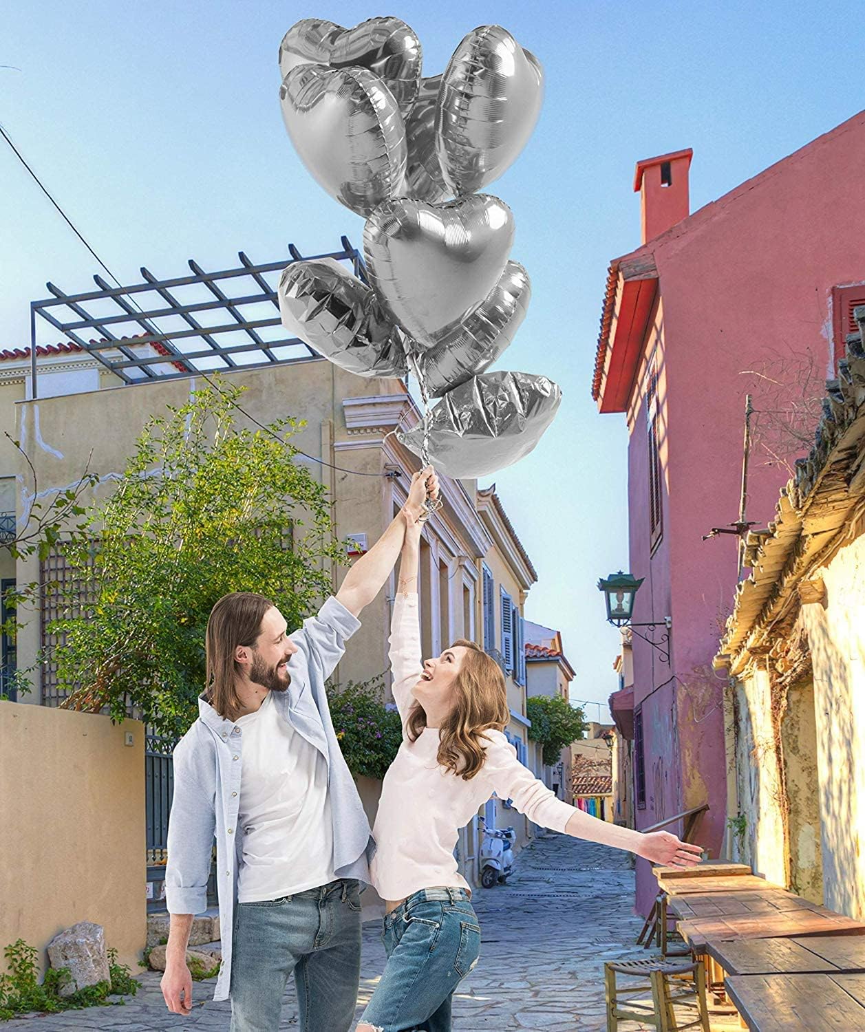 Metalize Parlak Gümüş Kalp Şekilli Uçan Balon Folyo 18 inç 45 cm 10 Adet (5271) Metalize Parlak Gümüş Kalp Şekilli Uçan Balon Folyo 18 inç 45 cm 10 Adet (5271)