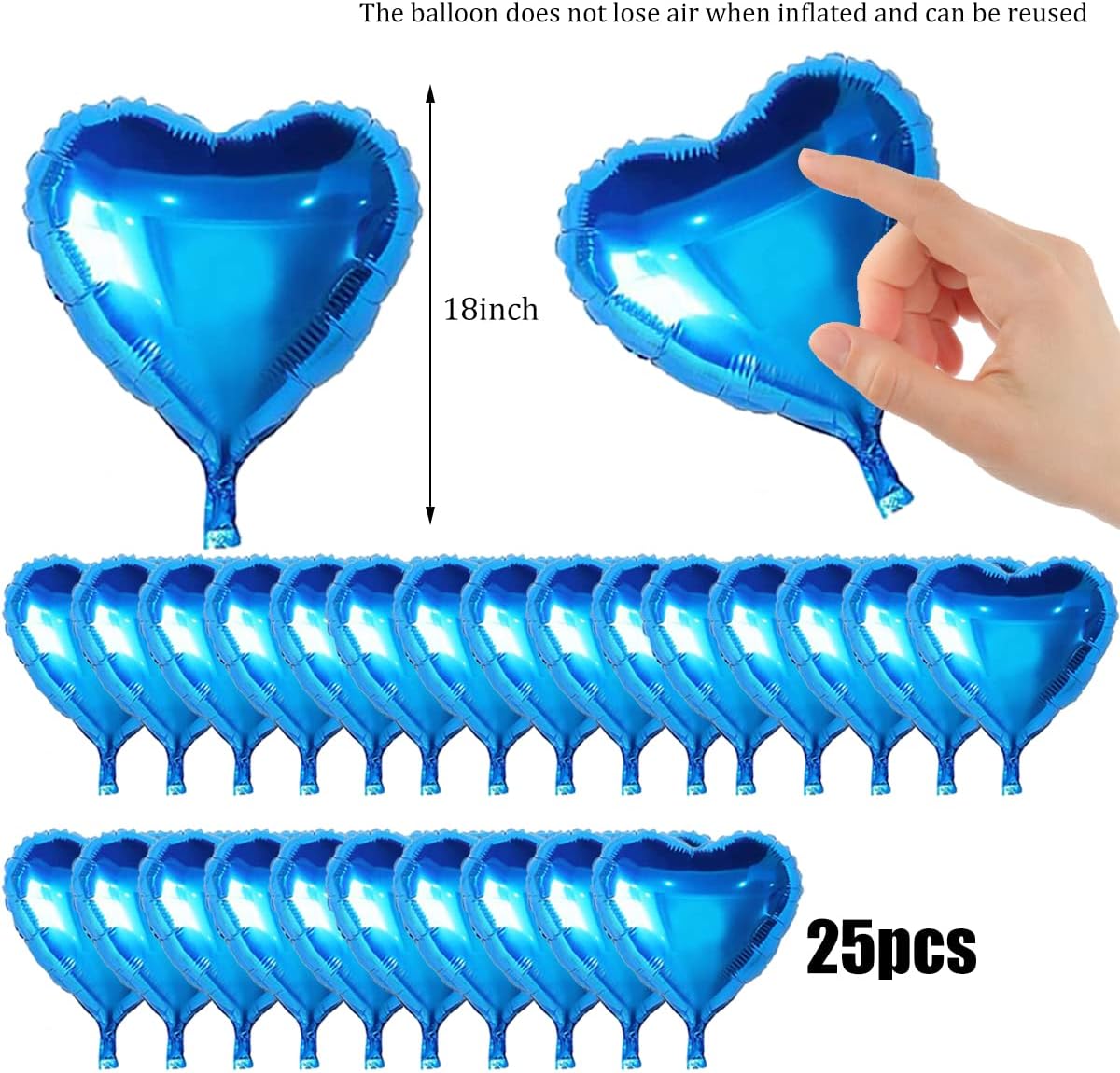 Metalize Parlak Mavi Kalp Şekilli Uçan Balon Folyo 18 inç 45 cm 25 Adet (5271) Metalize Parlak Mavi Kalp Şekilli Uçan Balon Folyo 18 inç 45 cm 25 Adet (5271)