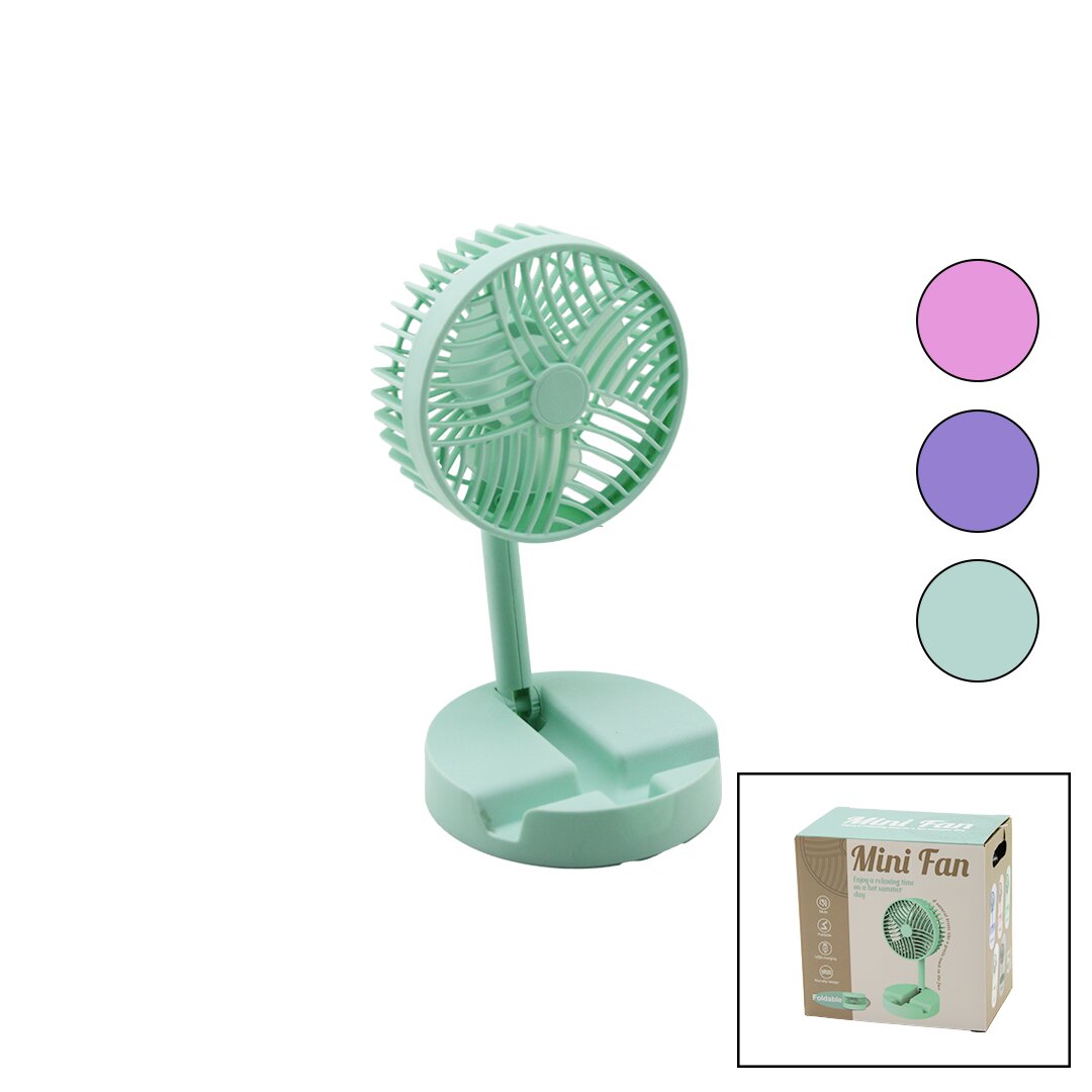 MİNİ FAN W-1630-A SDR-B07 M.ÜSTÜ VANTİLATÖR USB ŞARJLI KATLANIR FAN=12.5CM - AYAK=12.5CM 180 DERECE AYARLI TELEFONLUKLU (5271)
