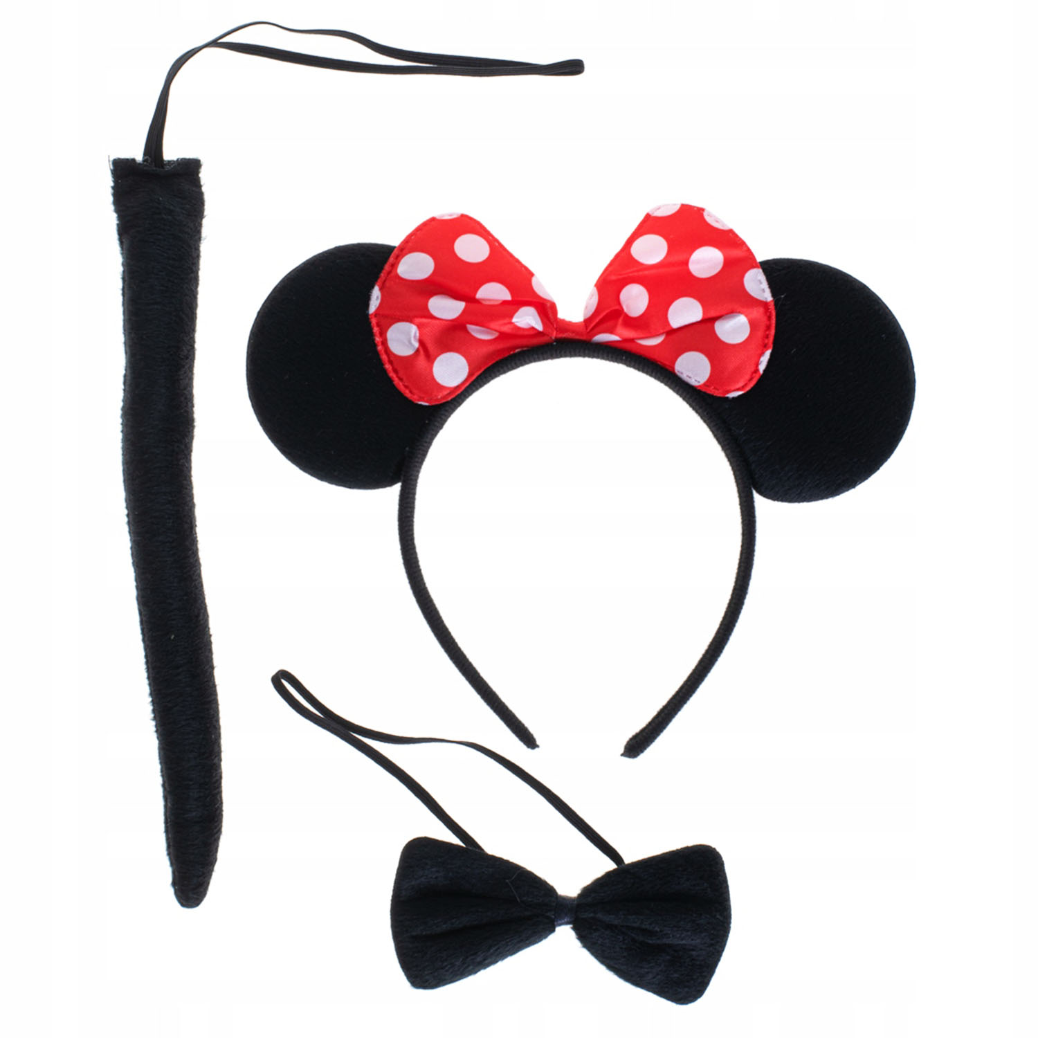 Minnie Mouse Kostüm Seti Taç Kuyruk Papyon Gösteri Seti (5271)