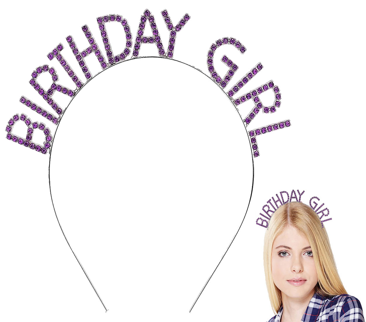 Mor Renk Kristal Taşlı Parlak Birthday Girl Yazılı Taç 16x17 cm (5271) Mor Renk Kristal Taşlı Parlak Birthday Girl Yazılı Taç 16x17 cm (5271)
