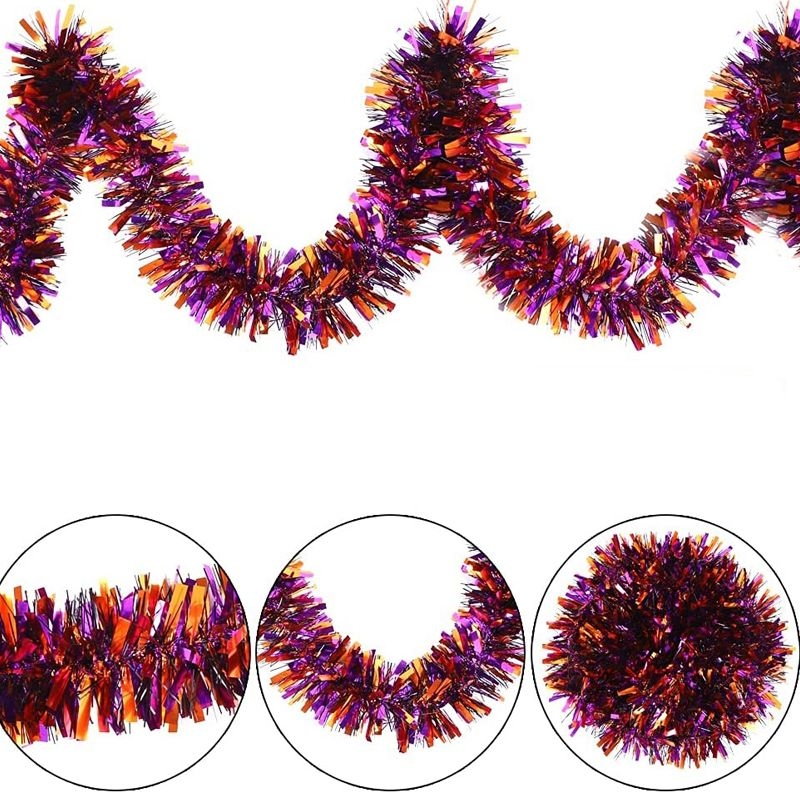 Mor Turuncu Renk 4 cm Genişlik Garland Çift Renk Sim Süs 180 cm (5271) Mor Turuncu Renk 4 cm Genişlik Garland Çift Renk Sim Süs 180 cm (5271)