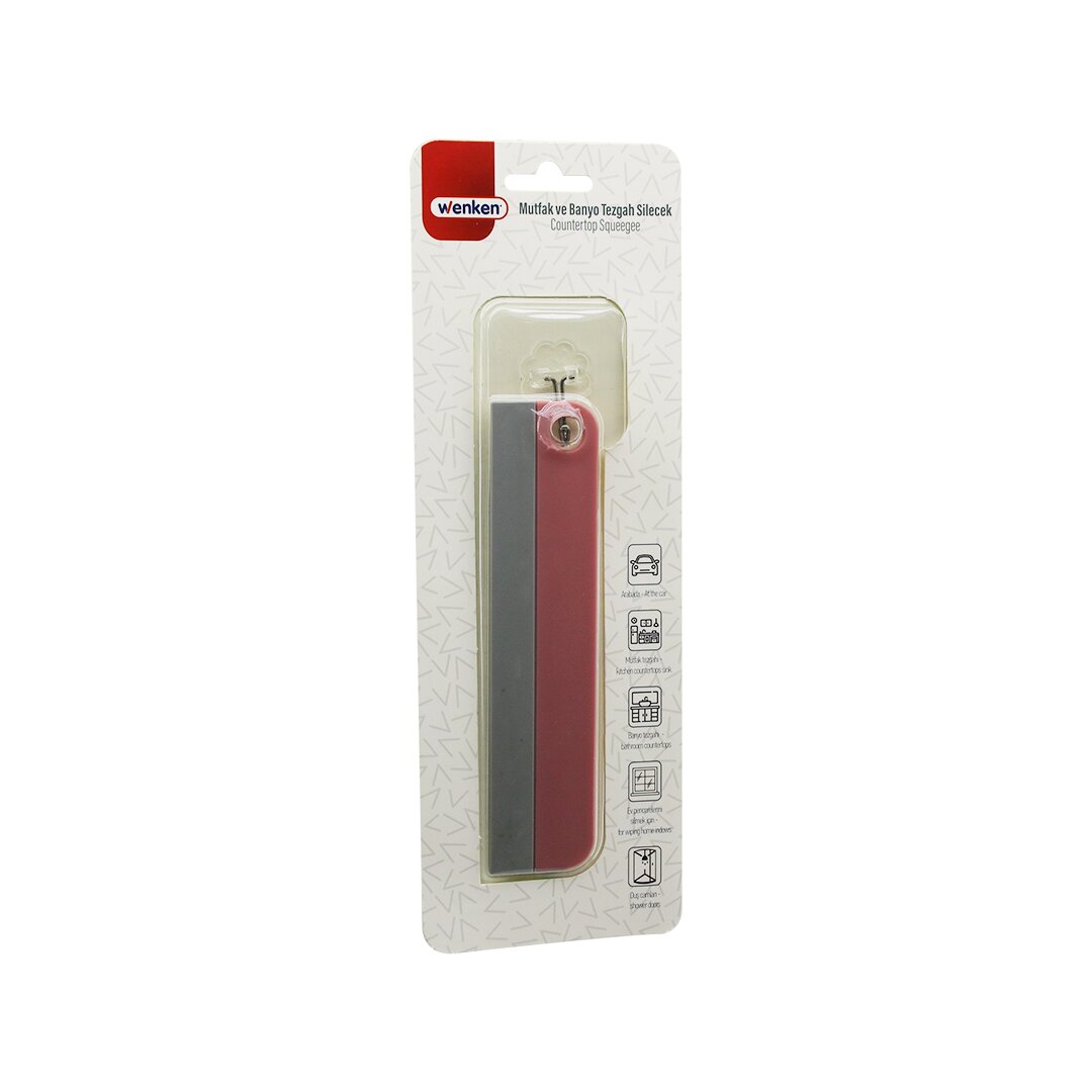 MUTFAK-BANYO TEZGAH OTO-EV PENCERE SİLECEK CAMSİL - ÇEKPAS SAPSIZ - TUTACAKLI ASKILIKLI 17.5CM (5271)