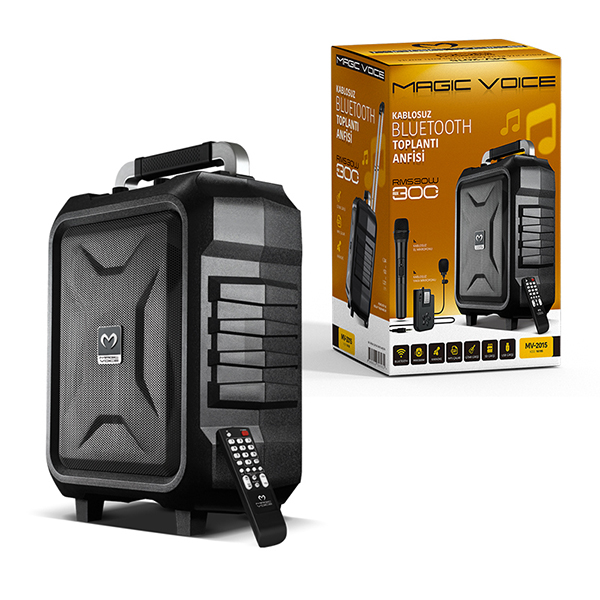 VHF EL+YAKA MİKROFONLU USB*SD*BT/TAŞINABİLİR SEYYAR ANFİ 300W (5271)