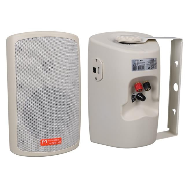 MV-36 11 CM 50 Watt Komütatörlü Hat Trafolu Krem Beyaz Sütun Hoparlör (2&apos;li Takım) (5271)