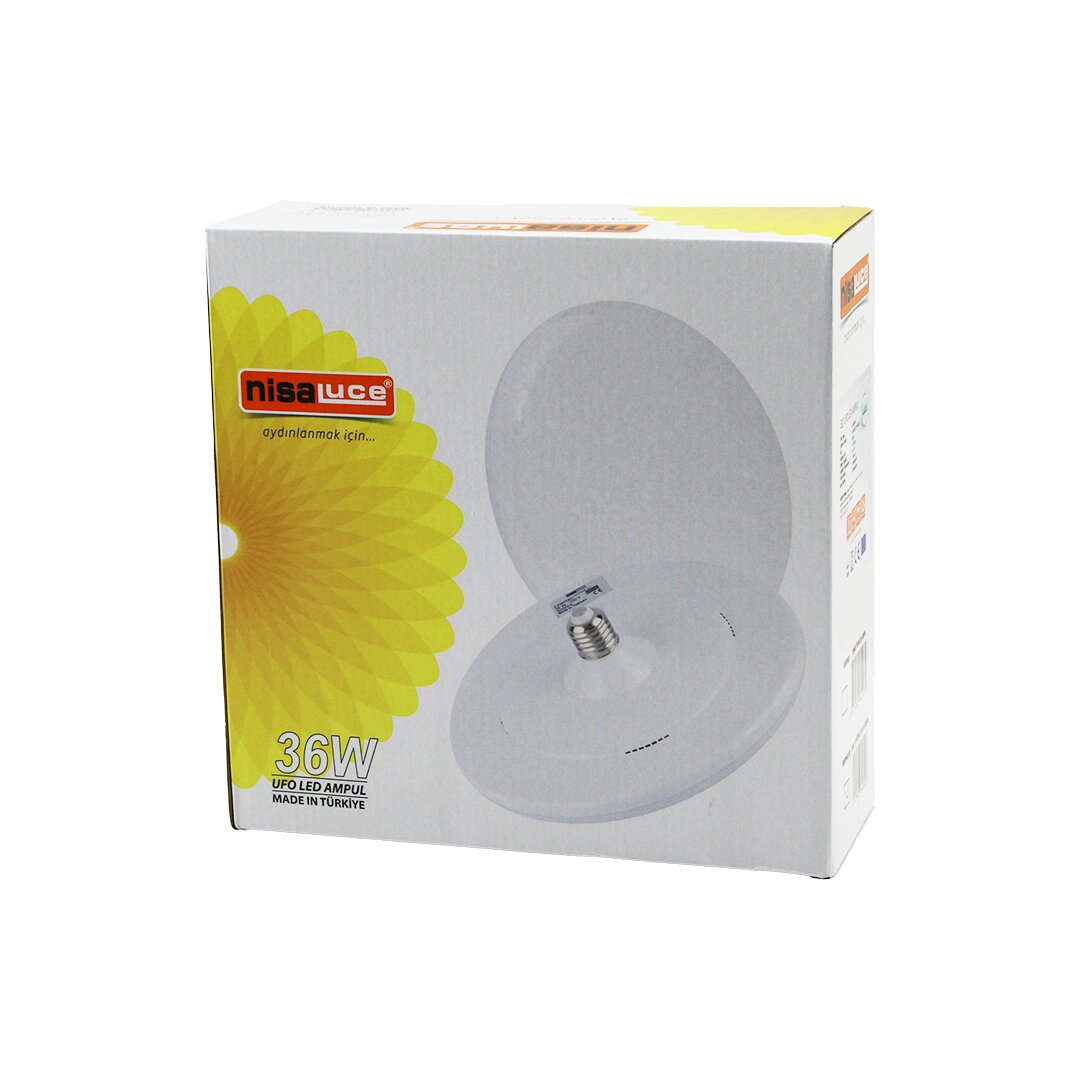 NİSALUCE EAMP-063/KB 36W E27 UFO TİPİ LED LAMBA AMPUL KRİSTAL DESENLİ MİKA PLS.KAPAK 6400K - 3240LÜMEN (5271)