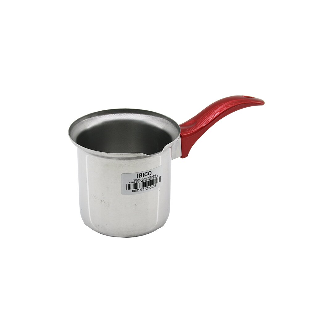 NO-5  ÇELİK CEZVE  KIRMIZI KULP (5271)