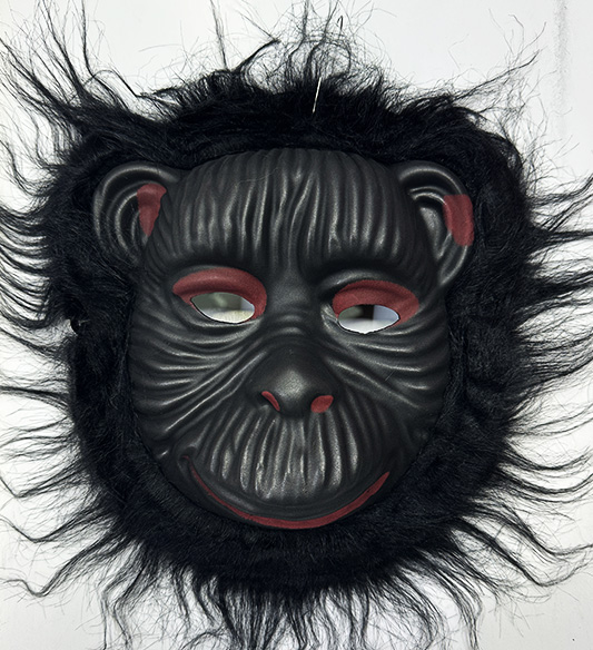 Orangutan Maskesi - Maymun Maskesi - Goril Maskesi Yetişkin Çocuk Uyumlu Siyah Renk Model 4 (5271)