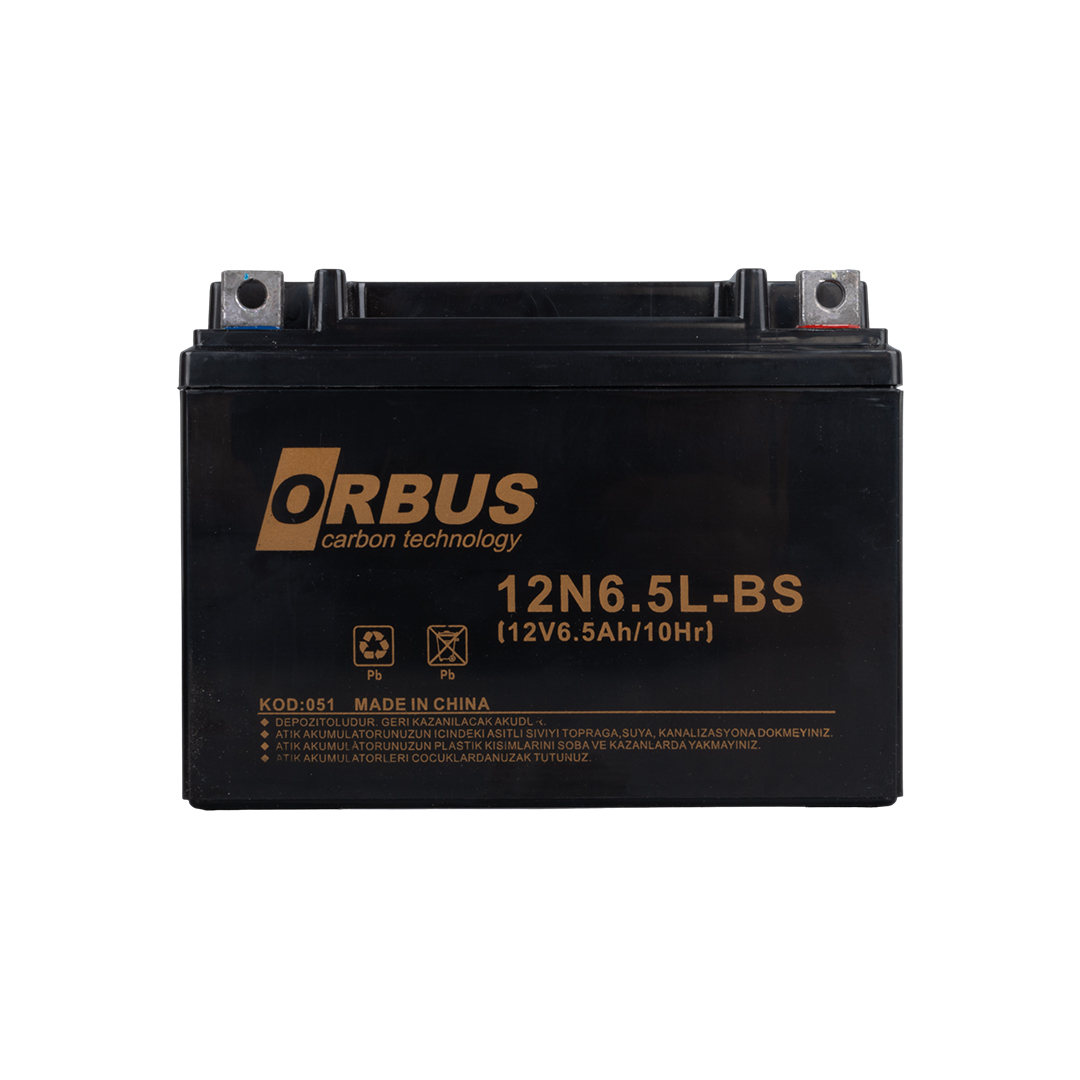 ORBUS 12N6.5L-BS 12V 6.5A MOTOSİKLET AKÜSÜ (139 X 66 X 100 MM) (2.05KG) (5271)