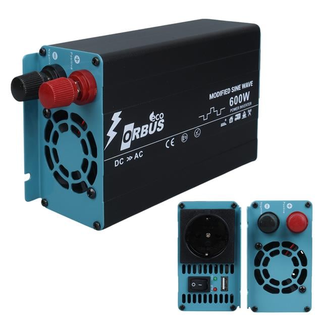 Orbus ORB600M DC 12V - 220V AC 600W/1200W Modified Sinus Sine Wave Inverter (5271) Orbus ORB600M DC 12V - 220V AC 600W/1200W Modified Sinus Sine Wave Inverter (5271)