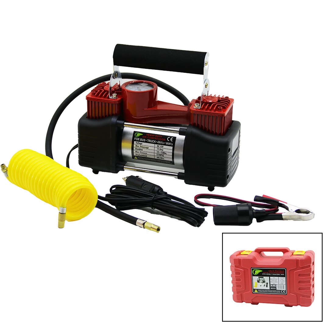 OTO - ARAÇ - KAMYON - 4X4HAVA KOMPRESÖRÜ DC/12V - 15Amp - 150PSI - 60L/MinPLS.ÇANTALI KA-842 (5271)