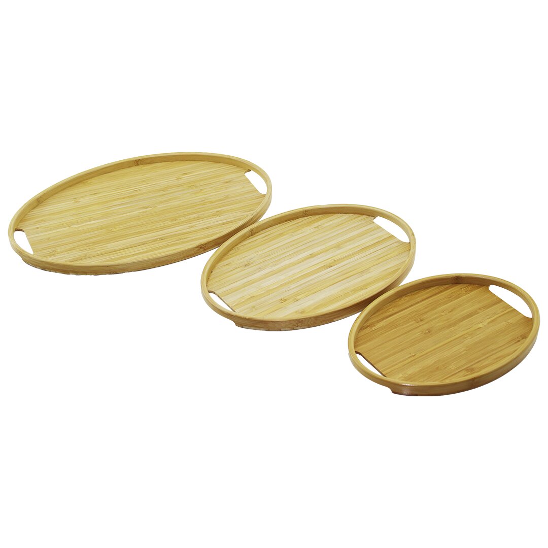 OVAL - 3 BOY BAMBU AHŞAP TEPSİ SETİ 20X29--26X36--31X45CM (5271)
