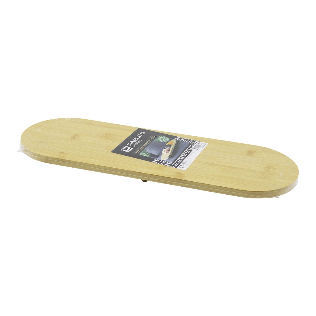 OVAL AHŞAP BAMBU 3 MİNİ=1CM AYAKLI  SUNUM TEPSİSİ 15X44X1.5CM (5271)