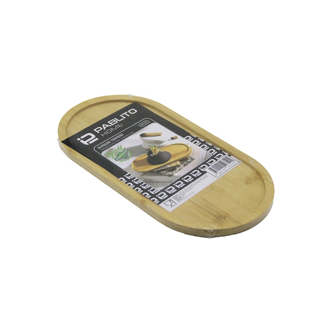 OVAL  AHŞAP BAMBU YAĞDANIK ALTLIK - SUNUM TEPSİ  12X24X0.8CM (5271)
