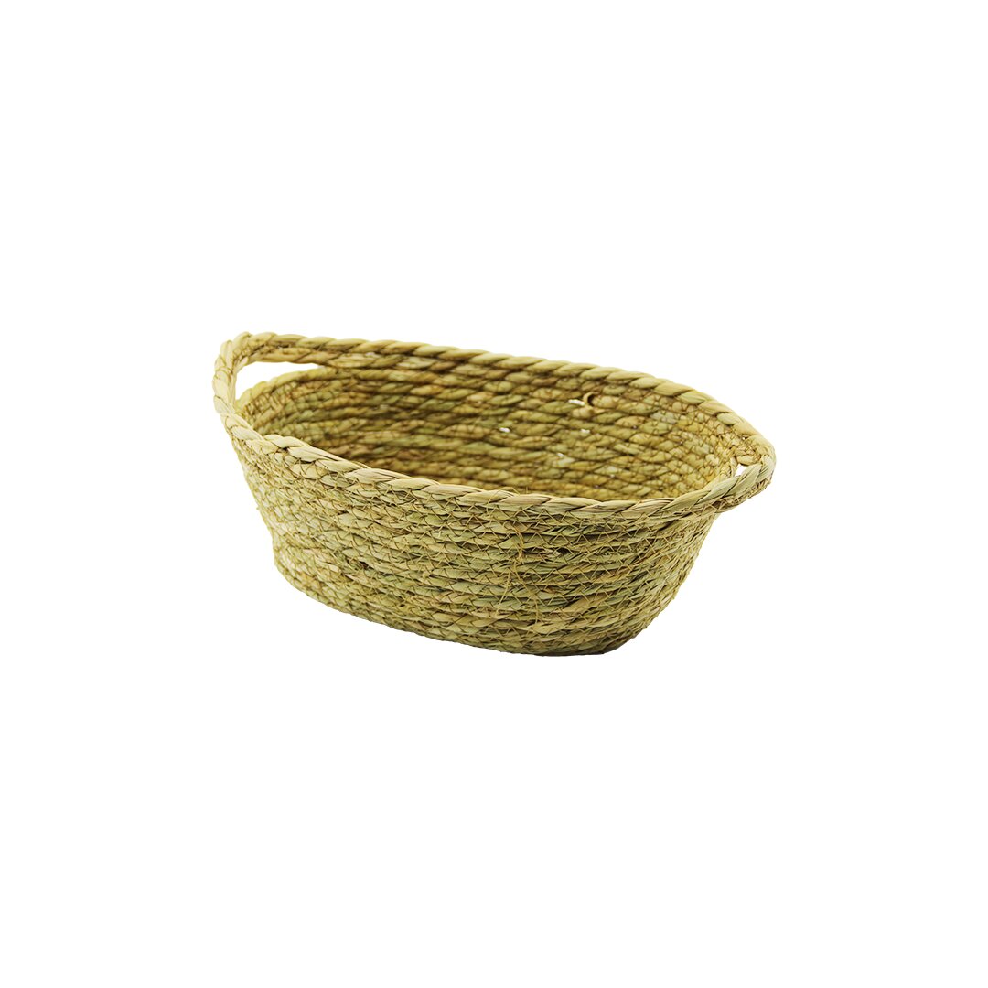 OVAL - KULPLU HASIR ORGANİZER SEPET 18X27CM - Y: 11CM (5271)