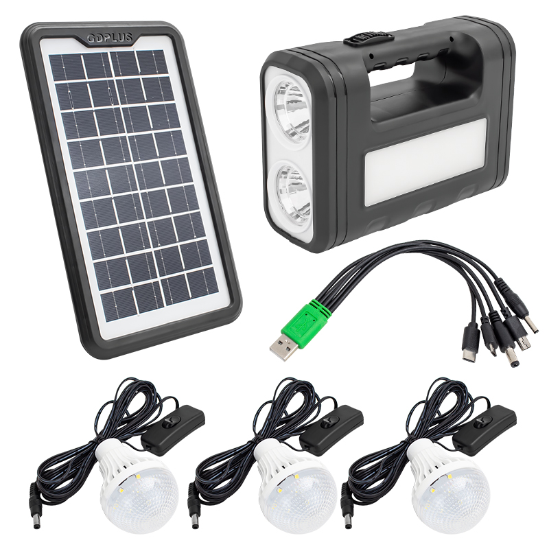 PANELLİ SOLAR LAMBA 3 AMPULLÜ SET AKÜLÜ SOLAR IŞILDAK FENER (5271)