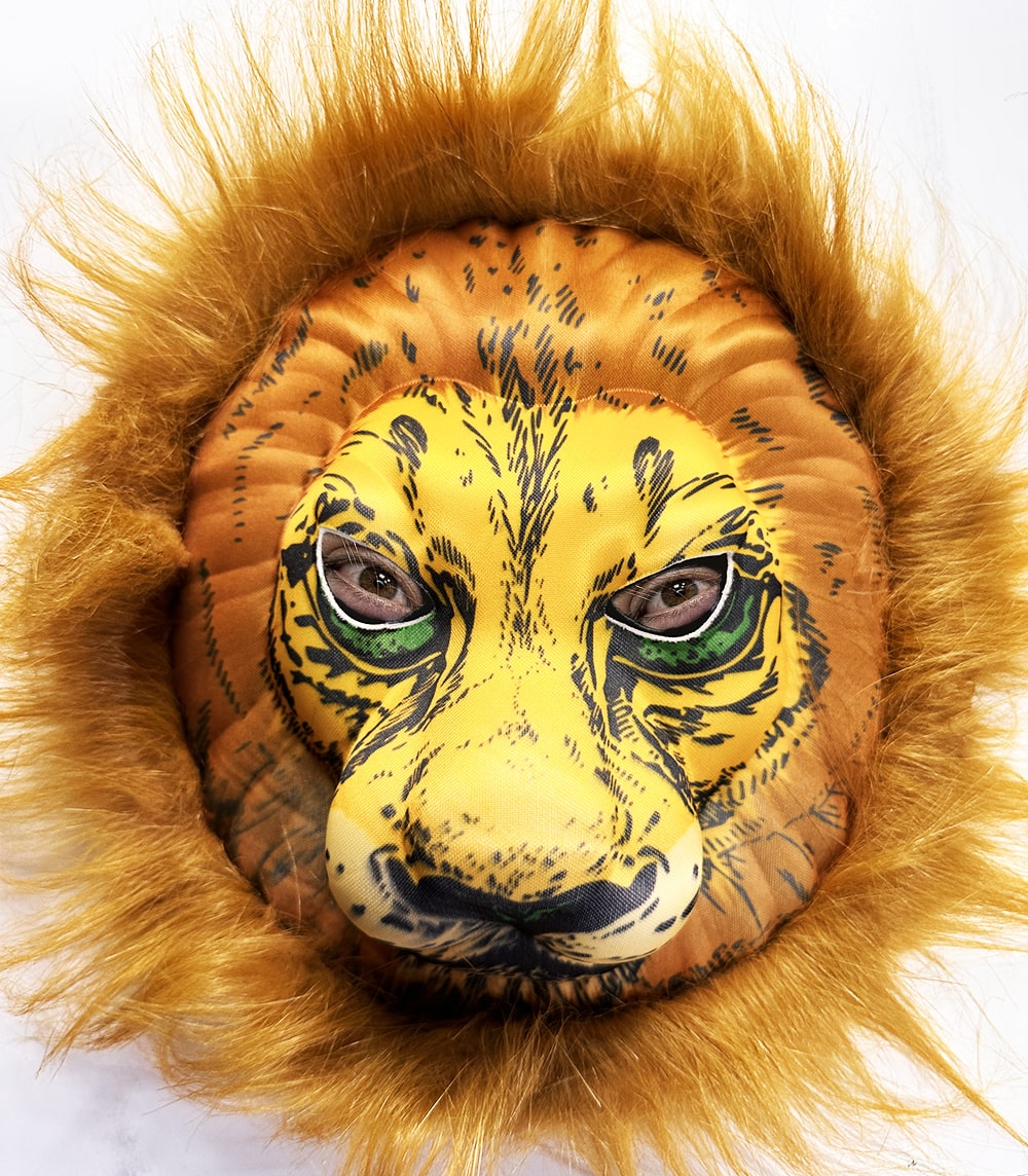 Peluş Aslan Maskesi Kahverengi Yeleli Mega Peluş 33 No (5271)
