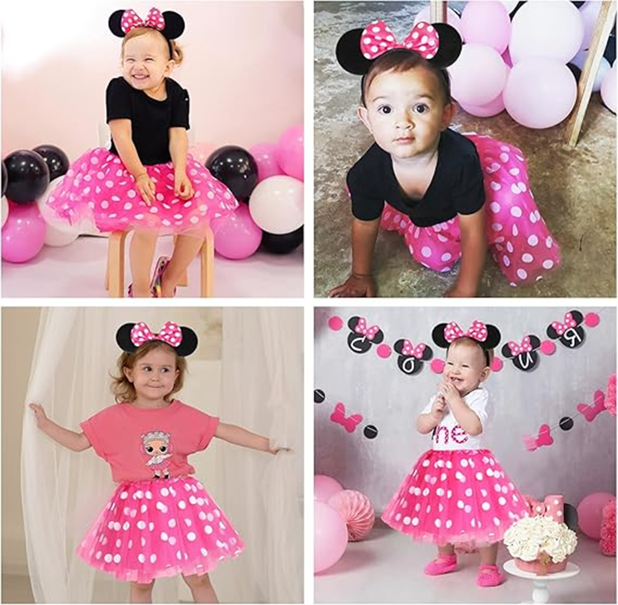 Pembe Fiyonklu Minnie Mouse Tacı Mini Kulak (5271) Pembe Fiyonklu Minnie Mouse Tacı Mini Kulak (5271)