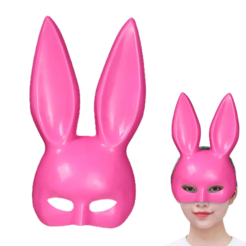 Pembe Renk Ekstra Lüks Uzun Tavşan Maskesi 35x16 cm (5271)