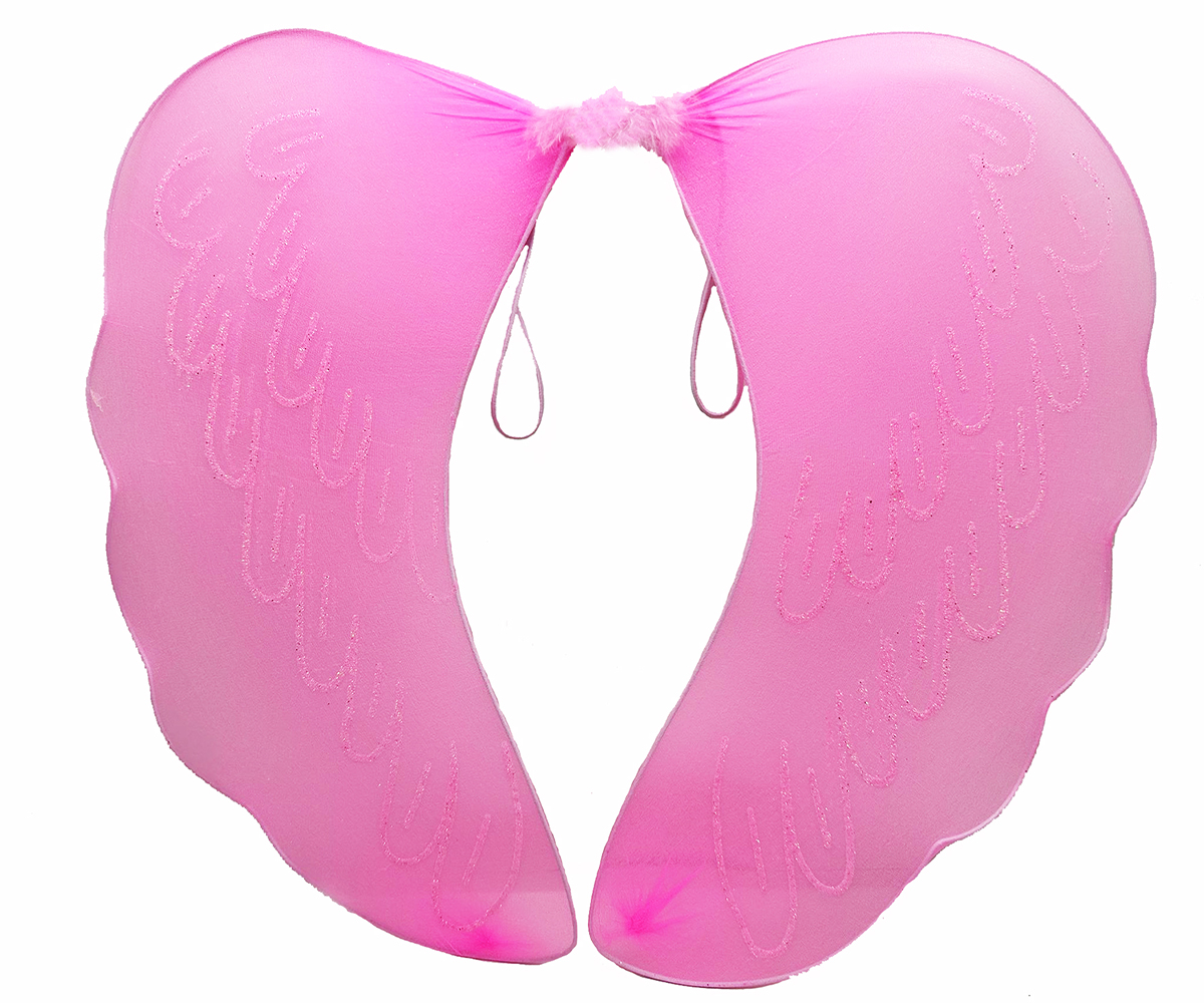 Pembe Renk Ortası Pembe Tüylü Tül Peri Kanadı 40x50 cm (5271)