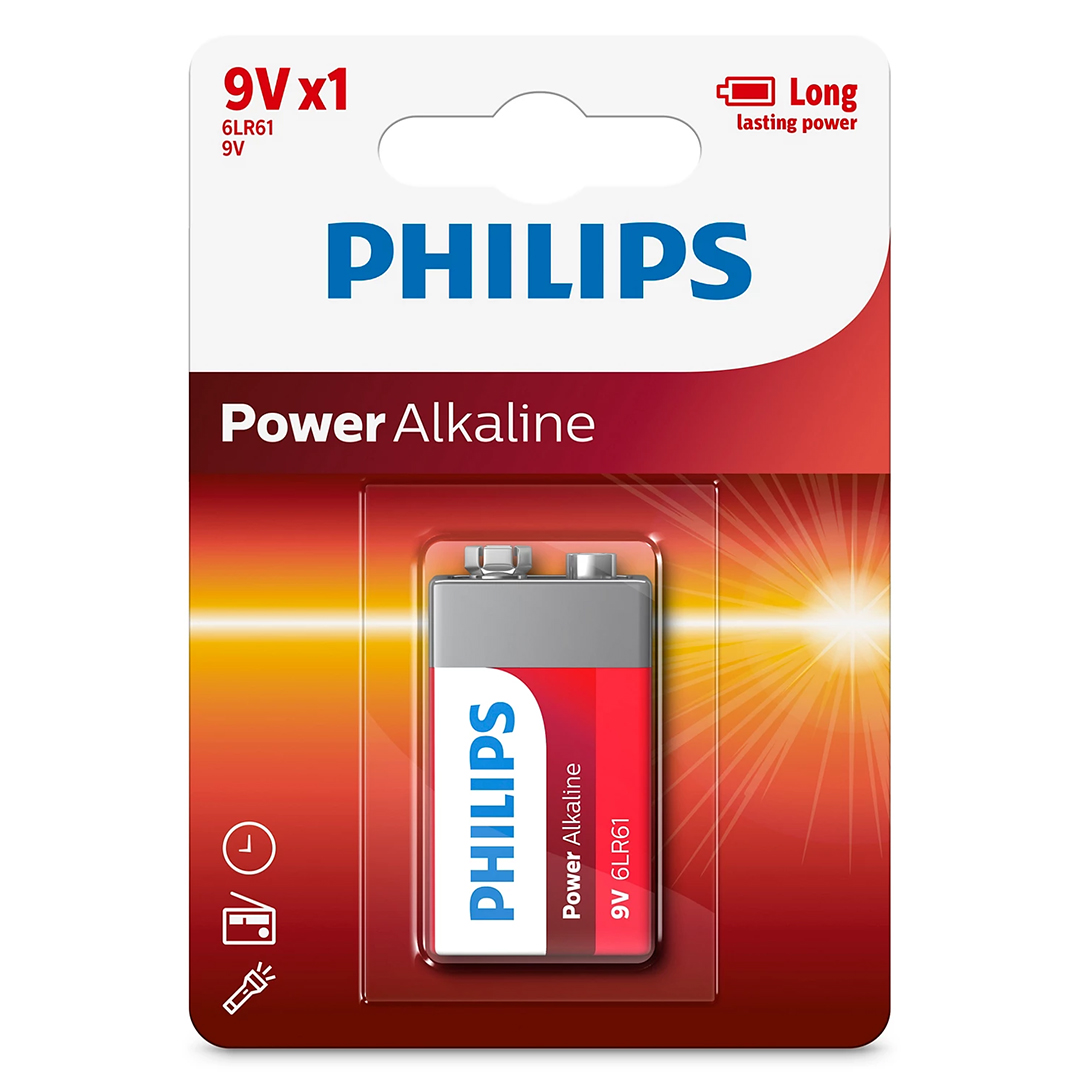 PHILIPS 6LR61-P1B 9 VOLT POWER ALKALİN PİL (TEKLİ) (5271) PHILIPS 6LR61-P1B 9 VOLT POWER ALKALİN PİL (TEKLİ) (5271)