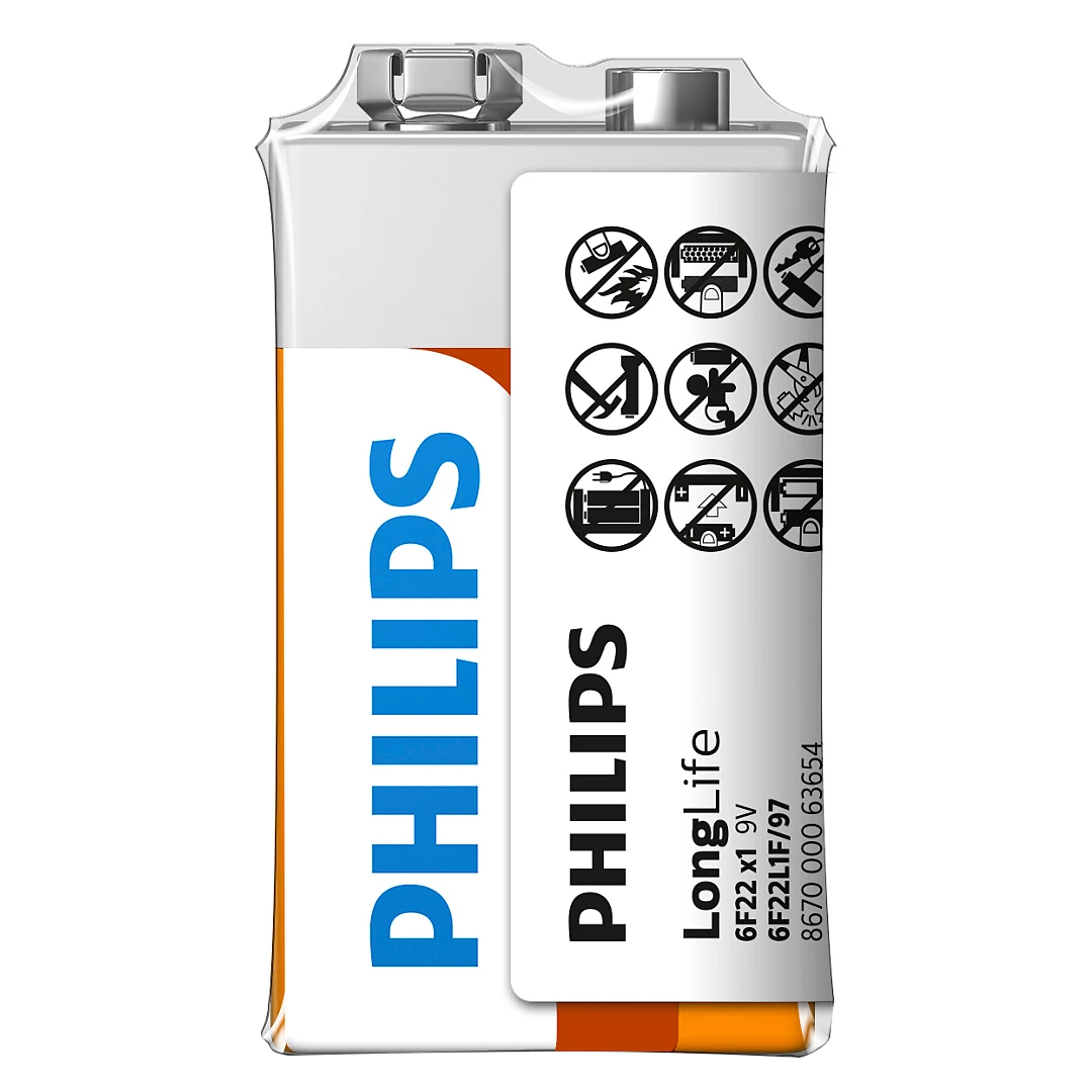 PHILIPS EXTRA ZINC CHLORIDE 6F22 9 VOLT PİL (12Lİ PAKET) (5271)