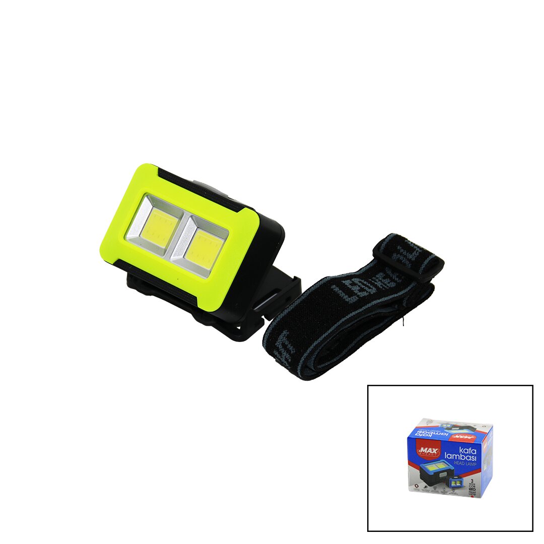 PİLLİ 3W COB LED KAFA LAMBASI FENER 3-KADEME IŞIK AYARI - FLAŞÖR  4.5V 150LÜMEN (5271)
